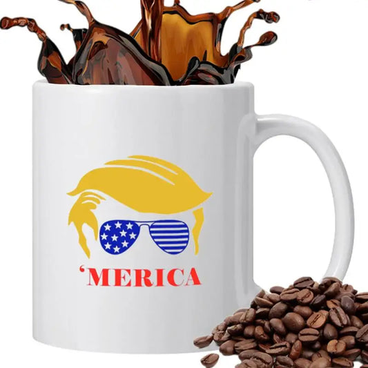 Trump Coffee Cup 350ml White Ceramic Trump 2024 Mug Funny Coffee Mug For Family Friend Ceramic Coffee Cups For Brother Dad